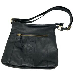 Great American Leatherworks Genuine Black Leather Shoulder/ Crossbody Purse Soft